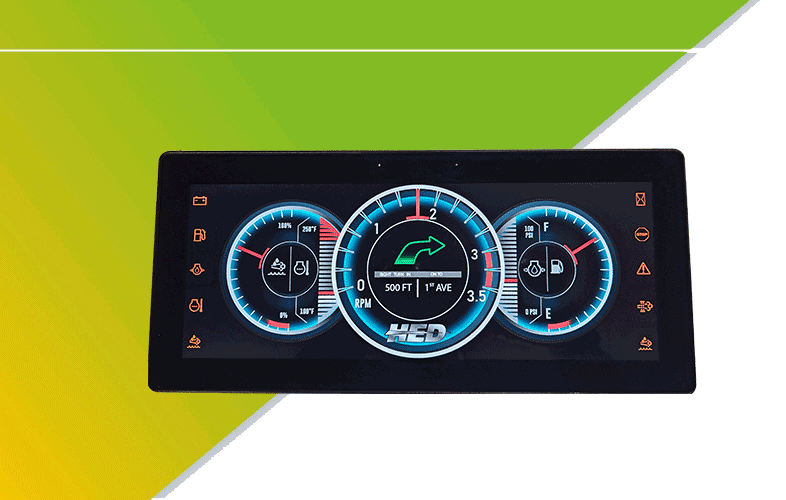 HED CAN bus Display CL-715 on a gradient green background