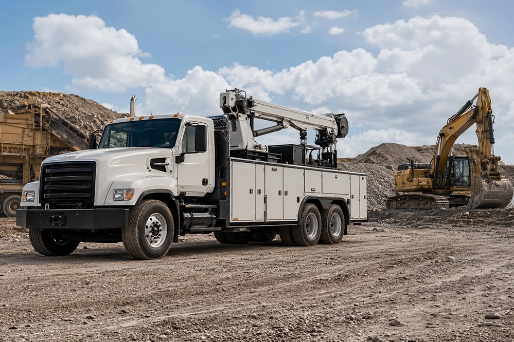 service truck at construction site