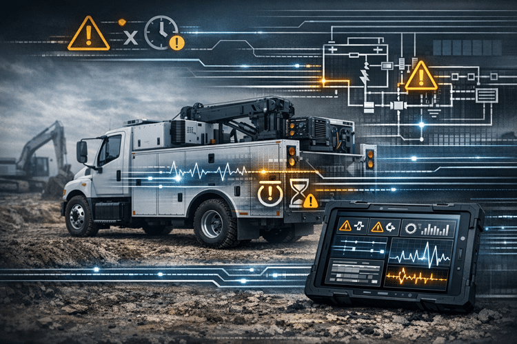 service truck in the field with diagnostics to reduce field failures