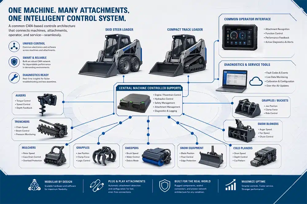 compact machine with attachments