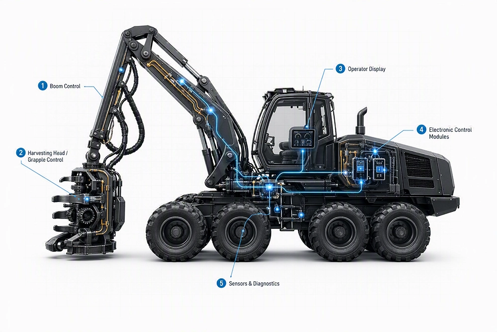 Forestry machine CAN network